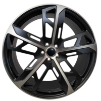 Jantes en aluminium forgé monobloc 6061-T6 à cinq branches, finition noir mat avec face usinée, 17-24 pouces, PCD, ET, CB personnalisés