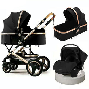 Kereta Dorong Bayi Baru Lahir <span class=keywords><strong>3</strong></span>-in-1, Kereta Bayi, Stroller, Rangka Aluminium Alloy, Kain Oxford, Kapasitas Beban 20KG, Lipat Satu Tangan - Product Image 1