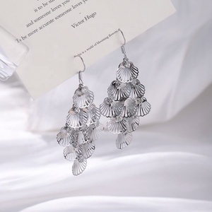 French Romantic Silver Alloy <b>Earrings</b> Niche Fashion <b>Long</b> Drop <b>Earrings</b> with Exaggerated Feminine Temperament New Arrival - Product Image 6