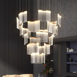 High End Living Room Chandelier Long Suspended LED Multi Head Stairwell <b>Light</b> Luxury Art Design - Product Image 4