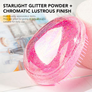 <span class=keywords><strong>Cepillo</strong></span> Desenredante para Niños, Portátil, para Cabello Mojado y Seco, Sin Enredos, Masaje de Cuero Cabelludo, Forma de Huevo, con Brillantina - Product Image 5