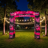Arche publicitaire extérieure personnalisée en aluminium avec éclairage LED intégré, pliable, pour événements, distributeurs, carnaval, foire nocturne