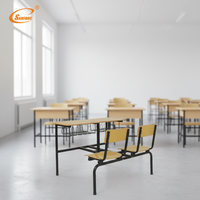 Ensemble bureau et chaise double moderne et économique avec 2 tiroirs, bureau d'étude réglable pour l'école, la salle de classe, le bureau à domicile