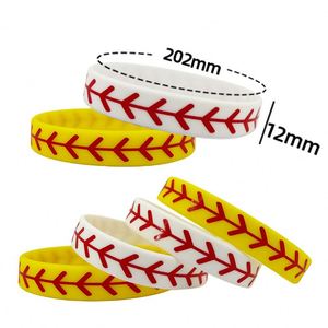 Bracelets en silicone pour le softball, pour adultes et enfants, écologiques, de qualité alimentaire, thème sportif, cadeaux promotionnels, cadeaux originaux - Product Image 2