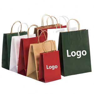 2026 New RC Custom Eco-friendly <b>Biodegradable</b> Reusable Shopping Kraft Paper Bags for Gift Birthday with logo Printed - Product Image 1
