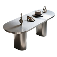 Table de présentation commerciale personnalisable en acier inoxydable, design Hyundai, pour magasin de vêtements, bijouterie, usage de bureau