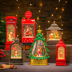 Adornos Navideños con Luz y Música, Variedad de Diseños con Santa Claus y Muñeco de Nieve, Decoraciones con Forma de Cabina Telefónica y Lámparas de Aceite/Viento, Regalos - Product Image 4