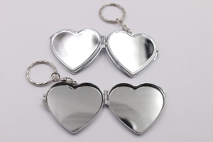 Miroir <span class=keywords><strong>de</strong></span> <span class=keywords><strong>poche</strong></span> en forme <span class=keywords><strong>de</strong></span> cœur, porte-clés, fabrication en usine - Product Image 3