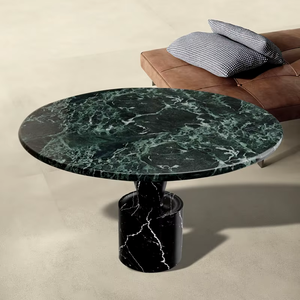 Juego de mesa de comedor de mesa nórdica italiana muebles mexicanos Tafel mesa de comedor de travertino redonda de mármol estriado de lujo - Product Image 6