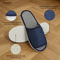 Pantoufles jetables de qualité supérieure pour hôtels et complexes hôteliers, confortables, en lin respirant, personnalisables, en gros