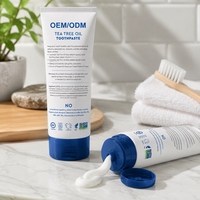 Dentifrice OEM/ODM à la menthe et à l'huile d'arbre à thé, 6,25 oz, nettoie en profondeur les dents et les gencives, combat la plaque dentaire, soin buccal