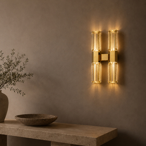 High End Strip Crystal <b>Wall</b> <b>Sconce</b> Gold Frame H Shape <b>Wall</b> Lamp For Modern Interior Decoration Project - Product Image 2