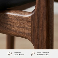 Chaises de salle à manger vintage en bois massif modernes, confortables, rembourrées en cuir, style nordique, pour la maison, le bureau, les hôtels, les événements, les restaurants