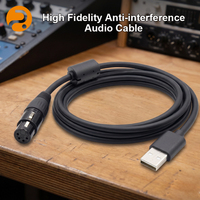 Câble de données USB personnalisé avec connecteur XLR femelle 4 broches |   Câble OFC isolé en PVC blindé 500 mm 12 V pour câblage audio/industriel