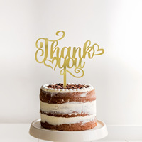 Décoration de gâteau en forme de cœur doré en acrylique pour la fête de Thanksgiving