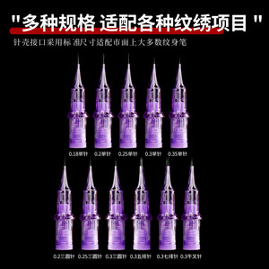 Microneedles Permanent Makeup Cartridge Needle Stainless Steel <b>Small</b> Purple Tip For Tattooing One Time Use - Product Image 3