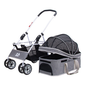 Poussette pliable et détachable pour animaux de compagnie de petite à moyenne taille, chiens et chats. - Product Image 5