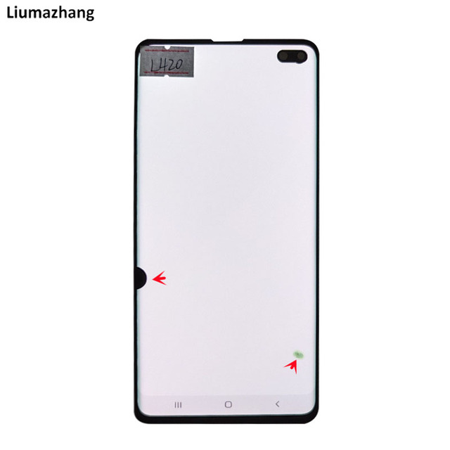 Original AMOLED Mobile Phone LCDS for Samsung Galaxy S10 Plus Display Touch Screen Replacement Assembly With Black Dots