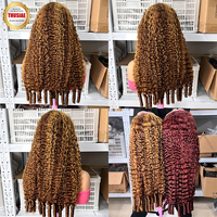 Perruques frontales en dentelle HD 13x4, cheveux humains bouclés birmans, densité 250%, cheveux indiens vierges bruts, sans colle, pré-épilées, ligne de cheveux naturelle