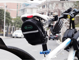 [QC Selected] Sacoche de selle compacte pour vélo, sacoche sous-selle résistante à l'eau avec bande réfléchissante pour VTT et vélo de route - Product Image 4