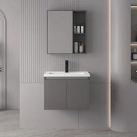 Vanité flottante moderne de haute qualité en aluminium armoire de salle de bain évier et vanité murale vanité avec miroir