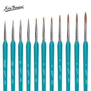 XinBowen Wholesale Professional 11 Pcs Round Details Point Paint Brush For Acrylic Watercolor Painting