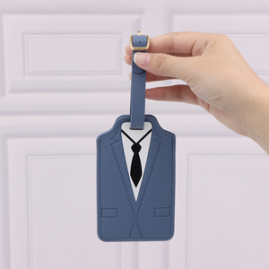 Etiqueta de equipaje de cuero PU para trajes y vestidos de novia, etiqueta identificadora de equipaje de viaje con correa ajustable para maleta, luna de miel, viaje de boda - Product Image 4