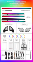 ICarsin - Éclairage d'ambiance intérieur LED 256 couleurs pour Honda CRV 2023-2026 - Accessoires de décoration d'ambiance