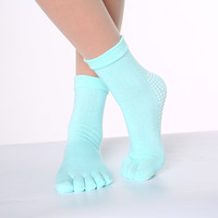 Yoga d'intérieur professionnel Sport arc-en-ciel couleurs cinq doigts orteils chaussettes femmes élastique anti-dérapant Silicone Yoga Pilates Grip chaussette