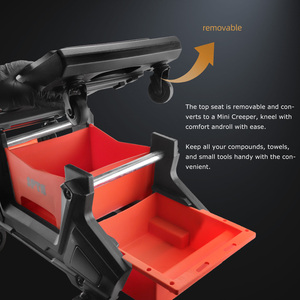 Tabouret <span class=keywords><strong>de</strong></span> mécanicien <span class=keywords><strong>automobile</strong></span> robuste SPTA PT161 avec coussin en caoutchouc souple, roues à frein, tiroirs <span class=keywords><strong>de</strong></span> rangement - 48x28.5x35cm pour <span class=keywords><strong>garage</strong></span> - Product Image 3