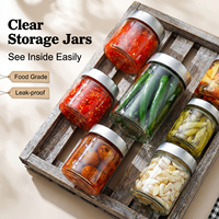 Pots de confiture en verre de miel transparents avec couvercle à vis noir carré rond diverses capacités 1oz 2oz 5oz 6oz 8oz 9oz 12oz 16oz 32oz