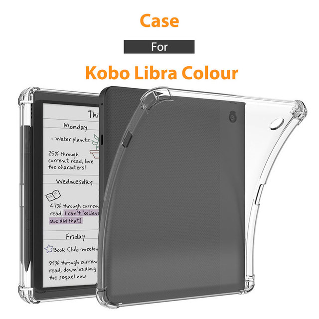 With Stylus Holder Case for Kobo Libra Clara Colour 2E 2 Hd Sage 7 Inch E Reader Ebook Clear Tpu Soft Ereader Pbk158 Laudtec