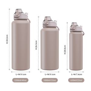 Bouteille d'<span class=keywords><strong>eau</strong></span> isotherme réutilisable en acier inoxydable sans BPA, avec paille et poignée, pour le sport et la gym, 40 oz - Product Image 6
