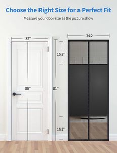 Hiện đại màn hình từ cửa với sự riêng tư Pet lưới kích thước 32x80 inch thân thiện với vật nuôi Màn hình rèm cửa cho phòng ngủ & nhà bếp - Product Image 2