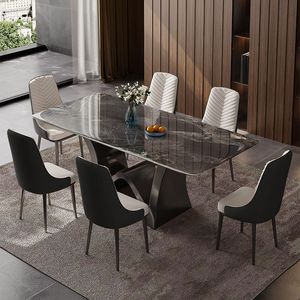 <span class=keywords><strong>Mesa</strong></span> de Comedor Rectangular de Mármol de Diseño Italiano de Alta Gama, Ultra-<span class=keywords><strong>Cristal</strong></span>, con Patas de Metal Extensibles - Product Image 2