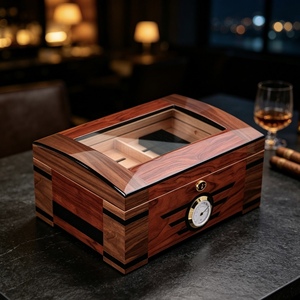 Exquisite New <b>Lockable</b> Spanish Cedar Wood Freestanding Electric Compressor Commercial Display Storage Cigar Humidor <b>Cabinet</b> - Product Image 1