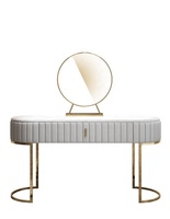 Table de toilette moderne en métal avec miroir et tiroirs, commode de luxe pour chambre à coucher et salon
