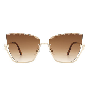 Starfire - Lunettes de soleil œil de chat demi-cerclées carrées irrégulières teintées tendance - Product Image 6