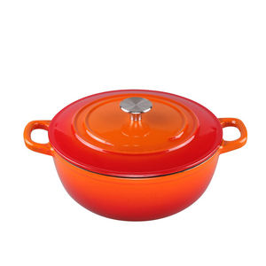 Ensemble de casseroles en fonte émaillée de haute qualité, écologiques, avec poignées à deux anses, design minimaliste, couvercles, casseroles <span class=keywords><strong>DEBIEN</strong></span> 24 cm - Product Image 3