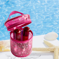 Trousse de Maquillage Portable Grande Capacité Étanche Personnalisée Étoile Rouge avec Fermeture Éclair en PVC pour Voyage et Influenceurs