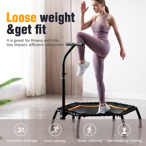 Trampolín Elástico <span class=keywords><strong>Profesional</strong></span> Silencioso de 40 Pulgadas, Plegable, <span class=keywords><strong>Mini</strong></span> Trampolín de Fitness con Barra en T Ajustable, Alta Capacidad de 330 Libras - Product Image 2