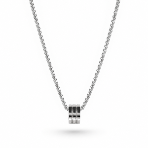 Collier en Titane Anti-ternissement avec Pendentif Cylindrique Géométrique Minimaliste et Chaîne Maille Forçat pour Hommes et Femmes – Vente en Gros - Product Image 1