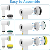 Outils de nettoyage ménagers accessoires éponge épurateur de rotation électrique 5 en 1 brosse de nettoyage électrique rotative multifonctionnelle