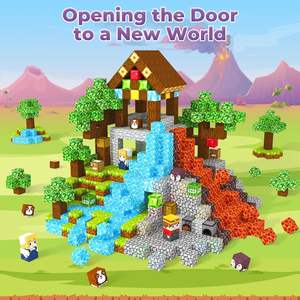 <span class=keywords><strong>100</strong></span> पीसी संवेदी स्टेम प्लास्टिक चुंबकीय भवन ब्लॉक वन ज्वालामुखी खदान घन मैग्नेट टॉडलर बच्चों खिलौने - Product Image 4