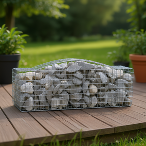 Juego de 2 Cestas Gabion Rectangulares de Hierro Galvanizado Plateado, 33x15x85cm, Almacenamiento Resistente para Garaje, Estilo Industrial - Product Image 2