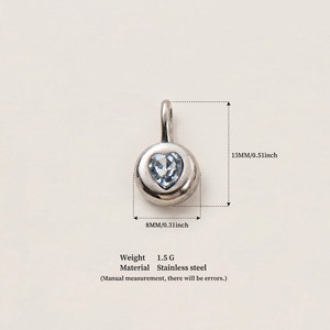 จี้เพทายแบบกำหนดเอง DIY ใหม่ จี้สแตนเลสสีเงินสำหรับทำเครื่องประดับ - Product Image 5