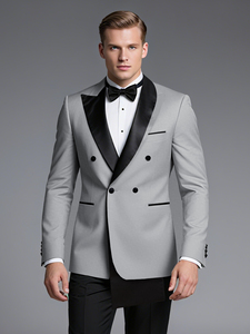 Esmoquin a medida de último diseño para hombre, conjunto de trajes de boda para hombre, esmoquin ajustado de doble solapa para novio, Formal de un solo pecho - Product Image 2