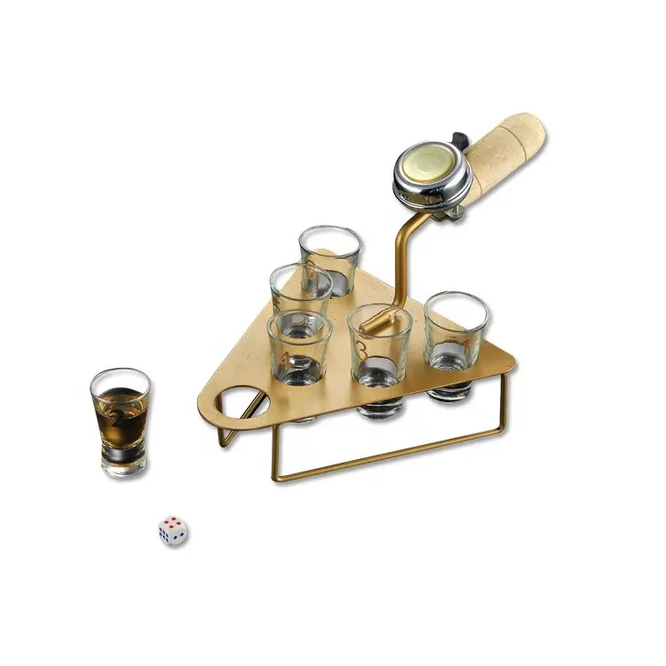 Shot Glass Triangle Bar Dice Kỳ Nghỉ Uống Trò Chơi Với Chuông Cho Bữa Tiệc Người Lớn