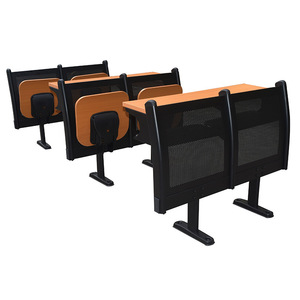 Fixed <b>Desks</b> And Chairs MG-P186 <b>Solid</b> <b>Wood</b> Row Of Chairs For School Lecture Hall Auditorium Seating - Product Image 2