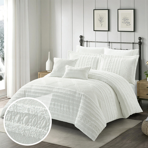 Kosmos 5 cái bộ đồ giường đặt nhà máy trực tiếp chần bông chăn bông thêu <span class=keywords><strong>Jacquard</strong></span> siêu vua nữ hoàng Vua Polyester nhà - Product Image 1